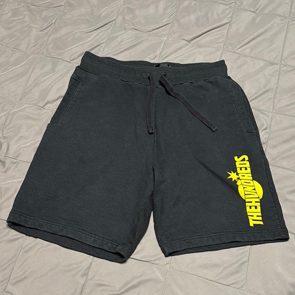 The Hundreds Black and Yellow Athletic Sweatpant Shorts Size Large - Picture 1 of 5
